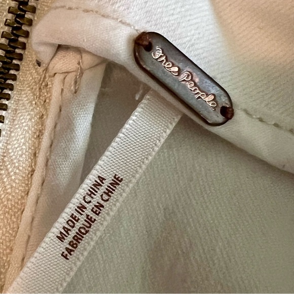 Free People White Denim Zip-Back Mini Skirt - Size 0 - Picture 2 of 6